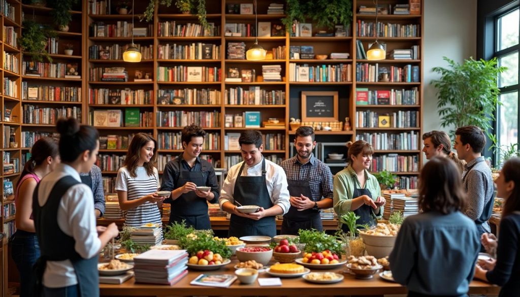 découvrez les librairies gourmandes : un lieu unique dédié aux amoureux de la cuisine avec des livres spécialisés, des rencontres passionnantes avec des chefs et des démonstrations culinaires inspirantes.