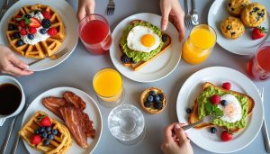 découvrez notre brunch d’exception alliant sucré et salé, accompagné de boissons raffinées, servi avec un rythme parfait pour une expérience gourmande inoubliable.