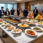 découvrez notre buffet signatures alliant options chaudes et froides, optimisé pour un flux d'invités fluide et garantissant la sécurité alimentaire à chaque service.