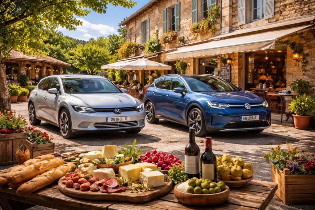 découvrez la gastronomie locale tout en respectant l'environnement grâce à la hyundai ioniq 5 et la volkswagen id.4 électriques, alliant saveurs authentiques et technologies de pointe pour un voyage gourmand et durable.