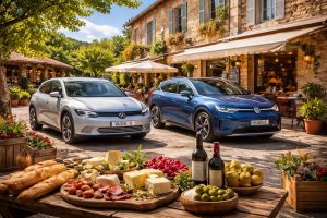découvrez la gastronomie locale tout en respectant l'environnement grâce à la hyundai ioniq 5 et la volkswagen id.4 électriques, alliant saveurs authentiques et technologies de pointe pour un voyage gourmand et durable.