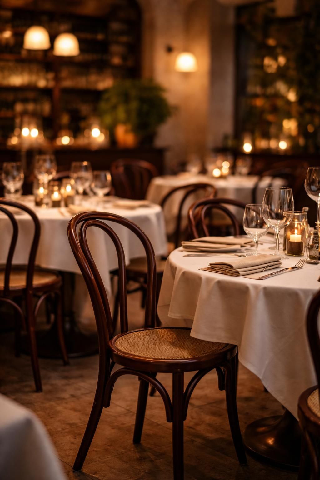 découvrez notre restaurant gastronomique alliant chaises thonet élégantes et tables en chêne massif pour une ambiance authentique et conviviale.